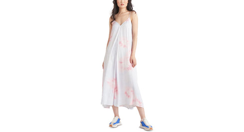 Black Tape Petite Tie Dye Satin Midi Slip Dress